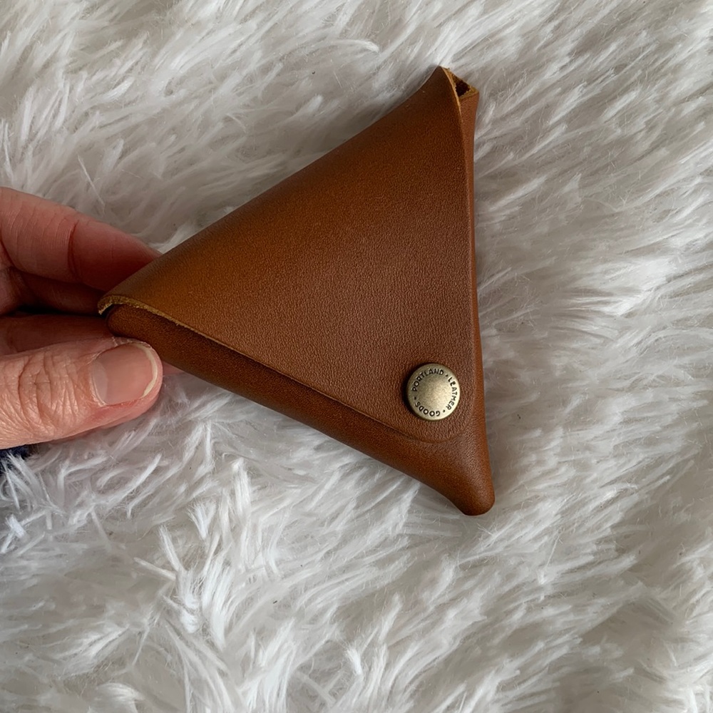 NWT Portland Leather Goods honey triangle pouch - Picture 1 of 3